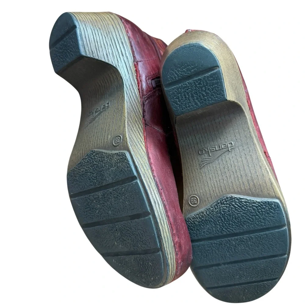 Dansko Women's Mina Ankle Booties in red oiled leather 39 - Picture 5 of 9